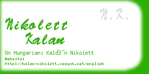 nikolett kalan business card